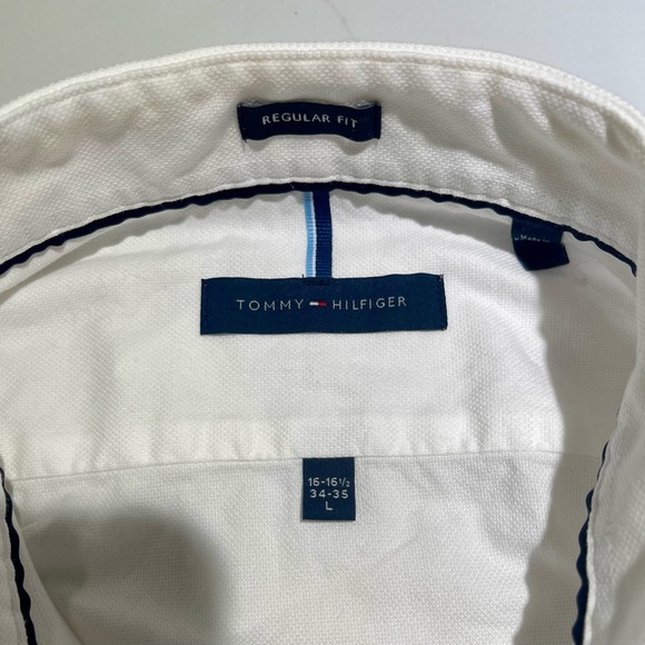 Tommy Hilfiger Men’s dress shirt, White, Size 16 1/2, 34/35 L, Regular Fit - Picture 4 of 6